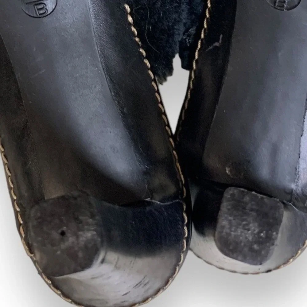 COACH - High Heel Mule Slip On Clog Faux Fur -4" heel - Black- Sz 9 - Picture 9 of 9